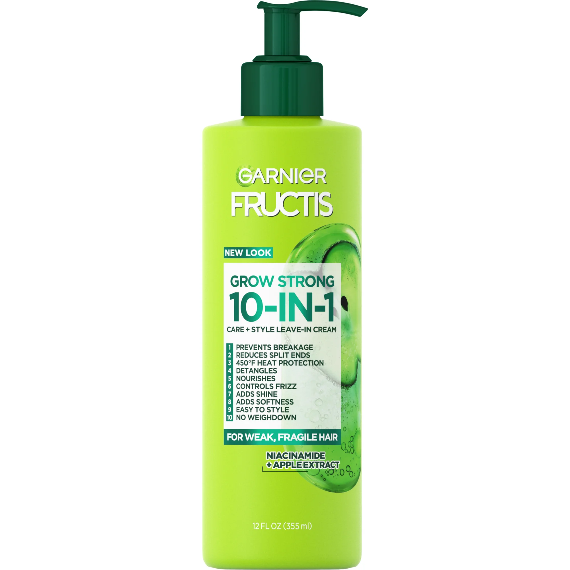 Garnier Fructis Grow Strong 10-in-1 Care and Styling Leave In Cream, 12 fl oz