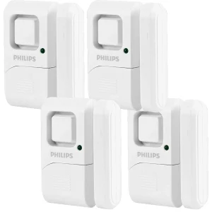 Philips Personal Security Window and Door Alarm, 4-Pack, White