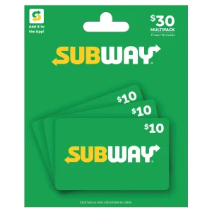 Subway Multi Pack $30 Gift Card